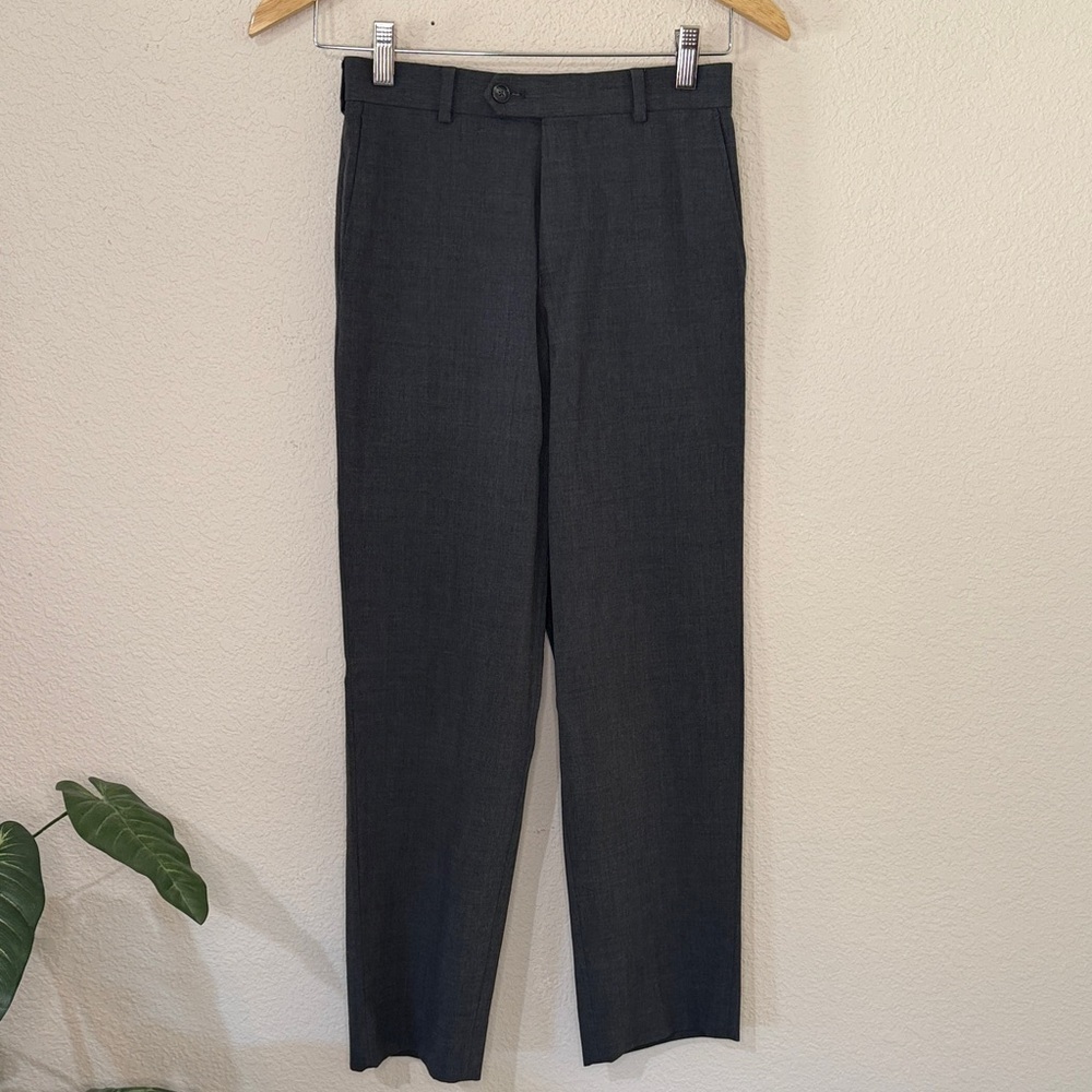 Nordstrom Charcoal Dark Gray Dress Suit Pants Slacks Flat Front Boys Size 12